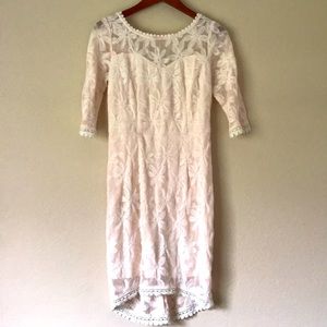 Soieblu Creamy Pink Floral Lacey Dress